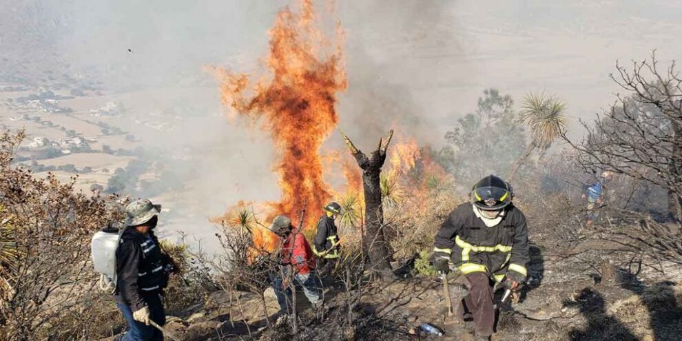 Incendio forestal en Tetela de Ocampo, Puebla: autoridades trabajan para su extinción